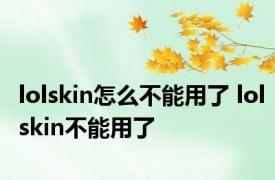 lolskin怎么不能用了 lolskin不能用了