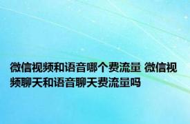 微信视频和语音哪个费流量 微信视频聊天和语音聊天费流量吗