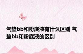 气垫bb和粉底液有什么区别 气垫bb和粉底液的区别