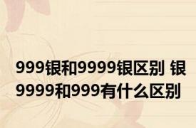 999银和9999银区别 银9999和999有什么区别