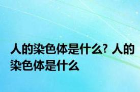 人的染色体是什么? 人的染色体是什么