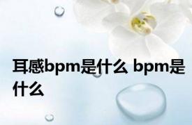 耳感bpm是什么 bpm是什么