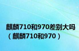 麒麟710和970差别大吗（麒麟710和970）