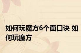 如何玩魔方6个面口诀 如何玩魔方 