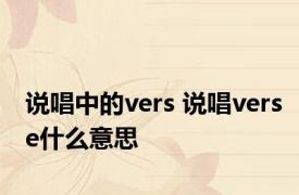 说唱中的vers 说唱verse什么意思