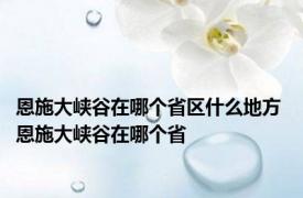 恩施大峡谷在哪个省区什么地方 恩施大峡谷在哪个省