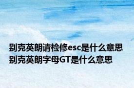 别克英朗请检修esc是什么意思 别克英朗字母GT是什么意思