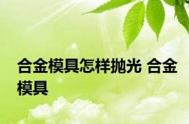 合金模具怎样抛光 合金模具 