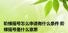 阶梯摇号怎么申请有什么条件 阶梯摇号是什么意思