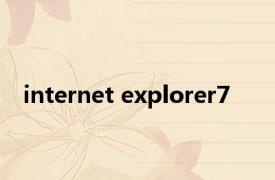 internet explorer7