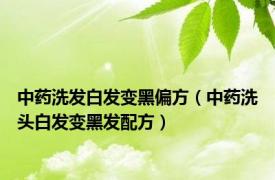 中药洗发白发变黑偏方（中药洗头白发变黑发配方）