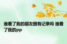 谁看了我的朋友圈有记录吗 谁看了我的pp 