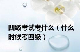 四级考试考什么（什么时候考四级）