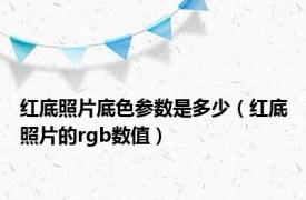 红底照片底色参数是多少（红底照片的rgb数值）