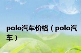 polo汽车价格（polo汽车）