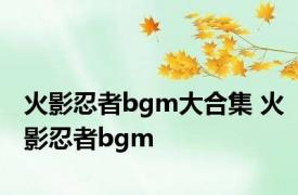 火影忍者bgm大合集 火影忍者bgm 