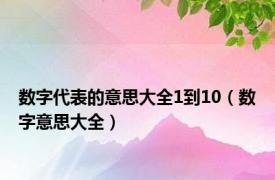 数字代表的意思大全1到10（数字意思大全）