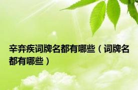 辛弃疾词牌名都有哪些（词牌名都有哪些）