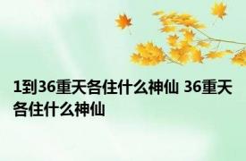 1到36重天各住什么神仙 36重天各住什么神仙 