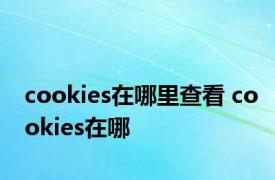 cookies在哪里查看 cookies在哪 