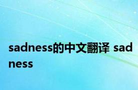 sadness的中文翻译 sadness 