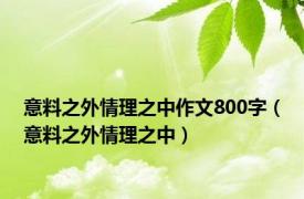 意料之外情理之中作文800字（意料之外情理之中）