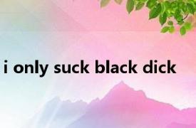 i only suck black dick