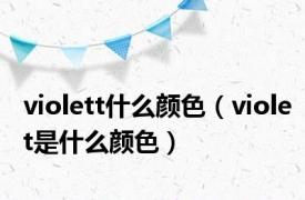 violett什么颜色（violet是什么颜色）