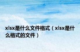 xlsx是什么文件格式（xlsx是什么格式的文件）