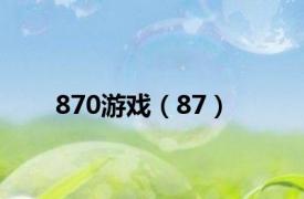 870游戏（87）