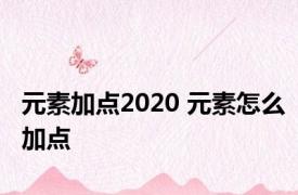 元素加点2020 元素怎么加点 