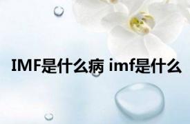 IMF是什么病 imf是什么 