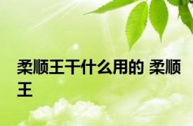 柔顺王干什么用的 柔顺王 