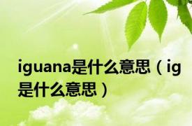 iguana是什么意思（ig是什么意思）