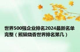 世界500强企业排名2024最新名单完整（熊猫烧香世界排名第几）