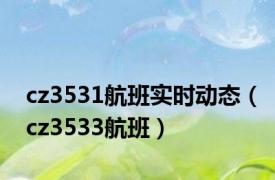 cz3531航班实时动态（cz3533航班）