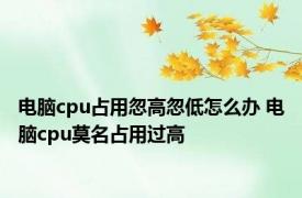 电脑cpu占用忽高忽低怎么办 电脑cpu莫名占用过高 