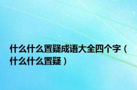 什么什么置疑成语大全四个字（什么什么置疑）