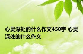 心灵深处的什么作文450字 心灵深处的什么作文 