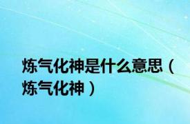 炼气化神是什么意思（炼气化神）