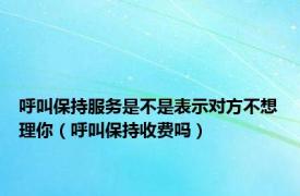 呼叫保持服务是不是表示对方不想理你（呼叫保持收费吗）