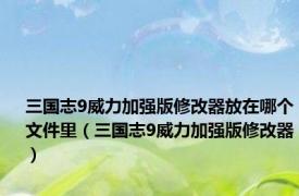 三国志9威力加强版修改器放在哪个文件里（三国志9威力加强版修改器）