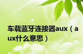 车载蓝牙连接器aux（aux什么意思）