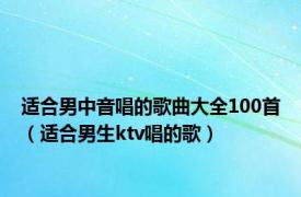 适合男中音唱的歌曲大全100首（适合男生ktv唱的歌）