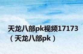 天龙八部pk视频17173（天龙八部pk）