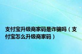 支付宝升级商家码是诈骗吗（支付宝怎么升级商家码）