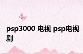 psp3000 电视 psp电视剧 