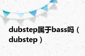 dubstep属于bass吗（dubstep）