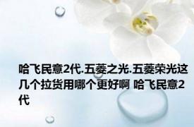 哈飞民意2代.五菱之光.五菱荣光这几个拉货用哪个更好啊 哈飞民意2代 