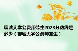 聊城大学公费师范生2023分数线是多少（聊城大学公费师范生）